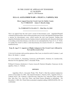 ELLA G. ALEXANDER WADE v. FELICE A. VABNICK, MD
