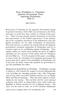 Japanese Government Views regarding Christianity