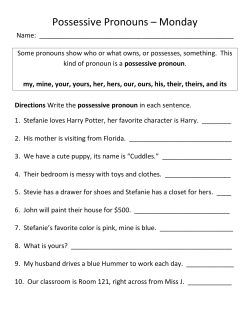 Possessive Pronouns &ndash; Monday