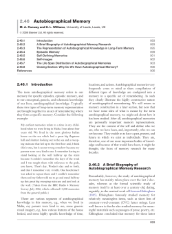 2.46 Autobiographical Memory