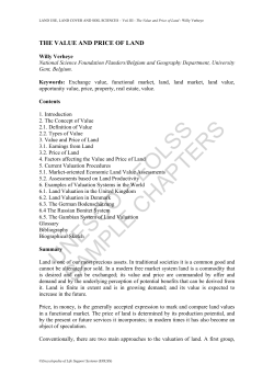 The Value and Price of Land