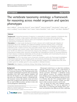 The vertebrate taxonomy ontology: a framework for