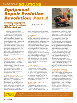 Equipment Repair Evolution Revolution: Part 2