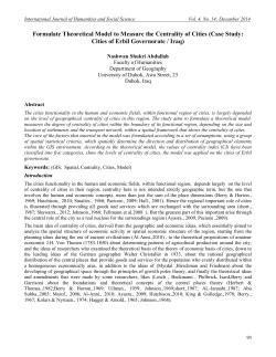 Formulate Theoretical Model to Measure the Centrality of Cities