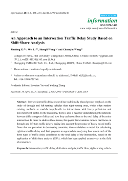 An Approach to an Intersection Traffic Delay Study Based on Shift