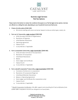 Flat Fee Price Sheet &ndash; Business