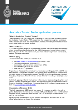Australian Trusted Trader toolkit