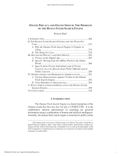 The Problem of the Human Flesh Search Engine