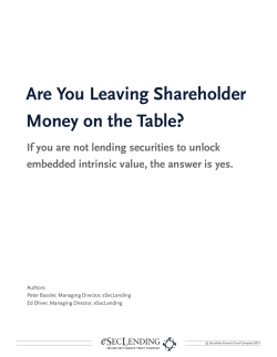 Are You Leaving Shareholder Money on the Table?