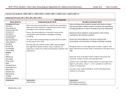 UNIT TITLE: Module 1 Place Value, Rounding and Algorithms for