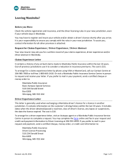 Leaving Manitoba - Manitoba Public Insurance