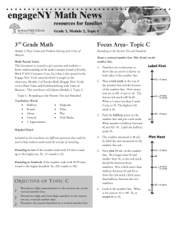 Math Newsletter - Spokane Public Schools
