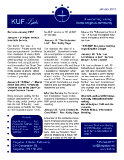January 2012 - Kingston Unitarian Fellowship