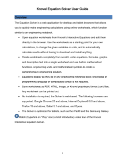 Knovel Equation Solver User Guide