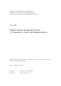 Mobile Instant Messaging Systems - A Comparative Study and