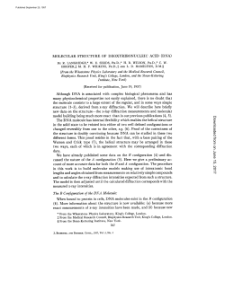 MOLECULAR STRUCTURE OF DEOXYRIBONUCLEIC ACID (DNA)