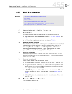 DMM 455 Parcel Post Mail Preparation for Commercial Parcels