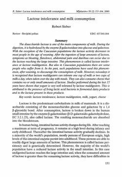 Lactose intolerance and milk consumption