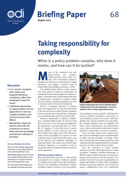 Taking responsibility for complexity