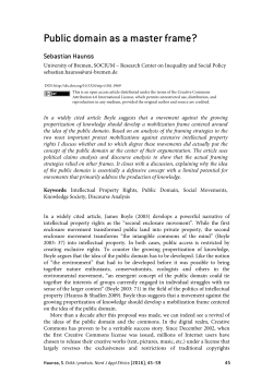 Public domain as a master frame?