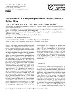 Five-year record of atmospheric precipitation chemistry in urban