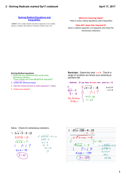 2 - Solving Radicals marked Sp17.notebook