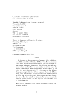Case and referential properties