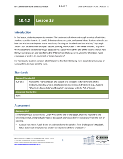 Grade 10 ELA Module 4, Unit 2, Lesson 23