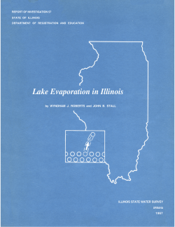 Lake Evaporation in Illinois - Illinois State Water Survey