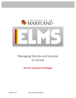 Managing Quizzes and Surveys in Canvas - Elms