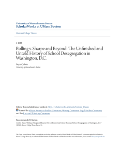 Bolling v. Sharpe and Beyond - ScholarWorks at UMass Boston