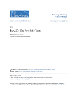 IAALD: The First Fifty Years - UKnowledge