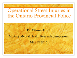 Operational Stress Injuries in the OPP
