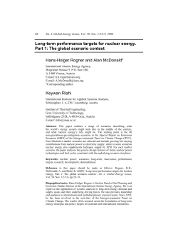 Long-term performance targets for nuclear energy. Part 1