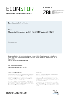 The private sector in the Soviet Union and China