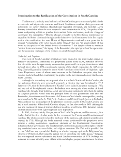 Introduction to the Ratification of the Constitution in South Carolina
