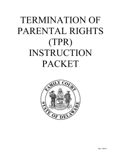 termination of parental rights (tpr) instruction packet
