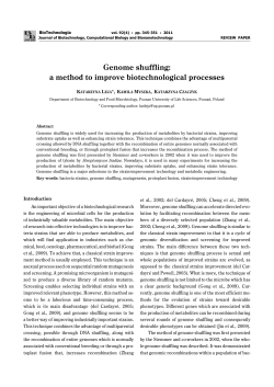 Genome shuffling: a method to improve biotechnological processes