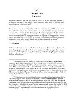 Chapter Two Phonetics