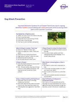 Portrait Document re HSE Guidance Notes Dog Attack Prevention