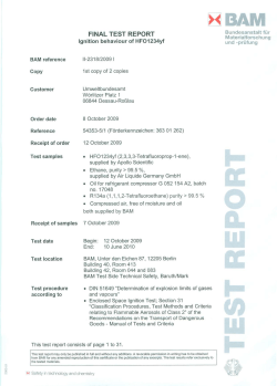 BAM Final Test Report "Ignition behaviour of
