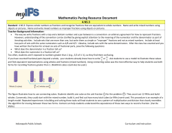 Mathematics Pacing Resource Document