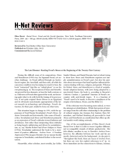 The Late Bloomer: Reading Freud`s Moses at the Beginning - H-Net