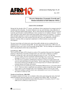 Poverty Reduction, Economic Growth and Democratization in Sub