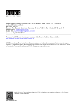 Labor Conditions on Haciendas in Porfirian Mexico