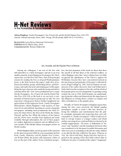 Sex, Scandal, and the Popular Press in Britain - H-Net