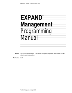 Expand Management Programming Manual
