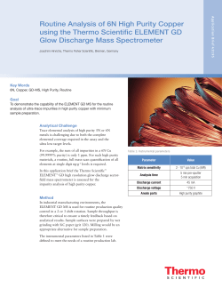 Routine Analysis of 6N High Purity Copperusing the ELEMENT GD
