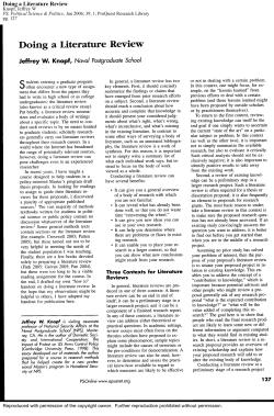 Doing a Literature Review