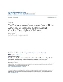 The Domestication of International Criminal Law